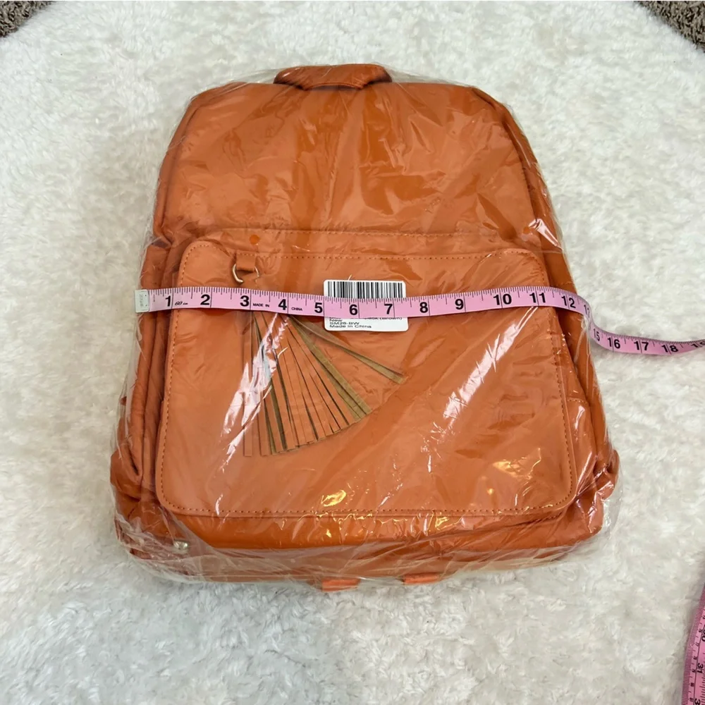 Minsong vegan leather diaper bag backpack